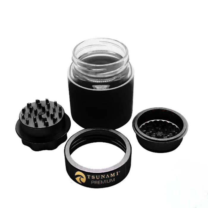 Tsunami Premium Metal Grinder Air Tight Glass Jar