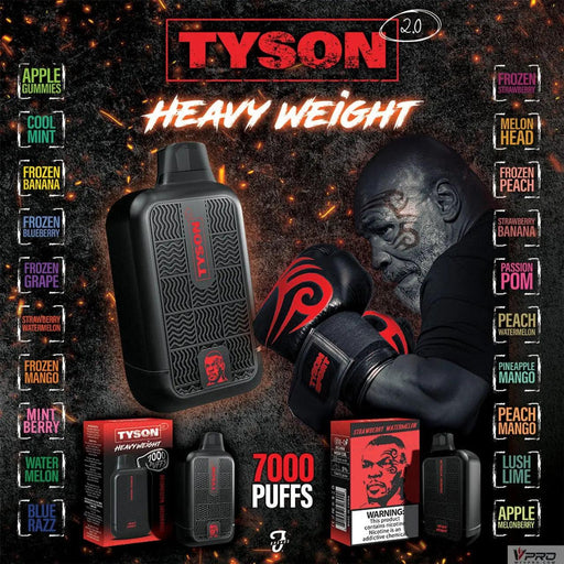 Tyson 2.0 Heavy Weight  7000 Puffs 5% Nicotine Disposable Tyson 2.0