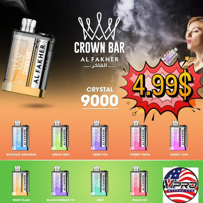 AL Fakher Crown Bar Crystal 9000 Puffs Disposable