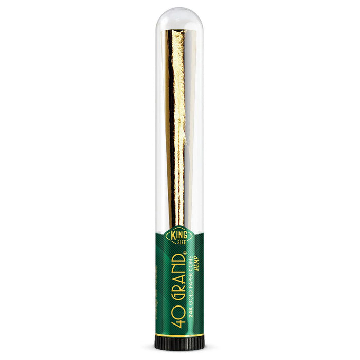 40 Grand 24K Gold Handcrafted Pre-Rolled Paper Cone - King Size