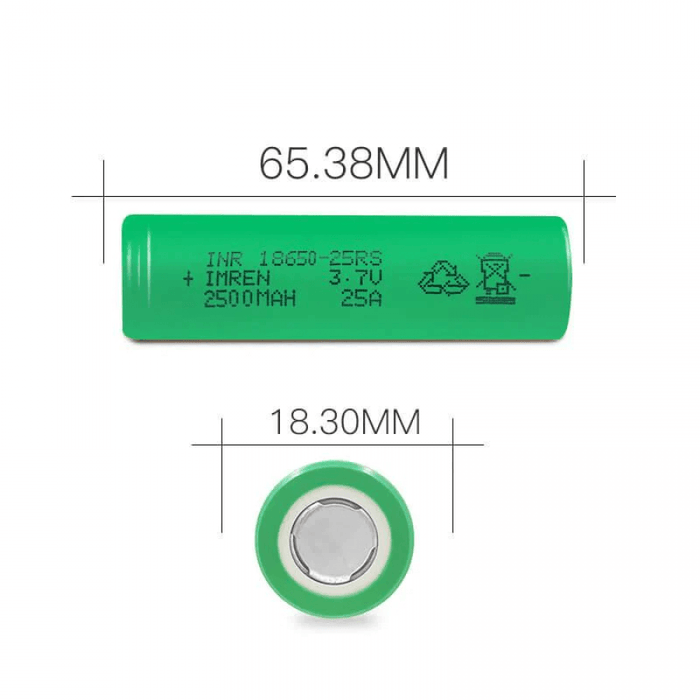 IMREN 18650 25RS 2500mAh Battery 2CT/PK