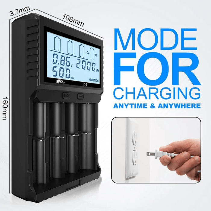 IMREN D4 USB QC 4 Bay Battery Charger